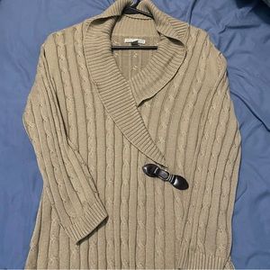 Dana Buchman Sweater Dress Cable Knit Buckle